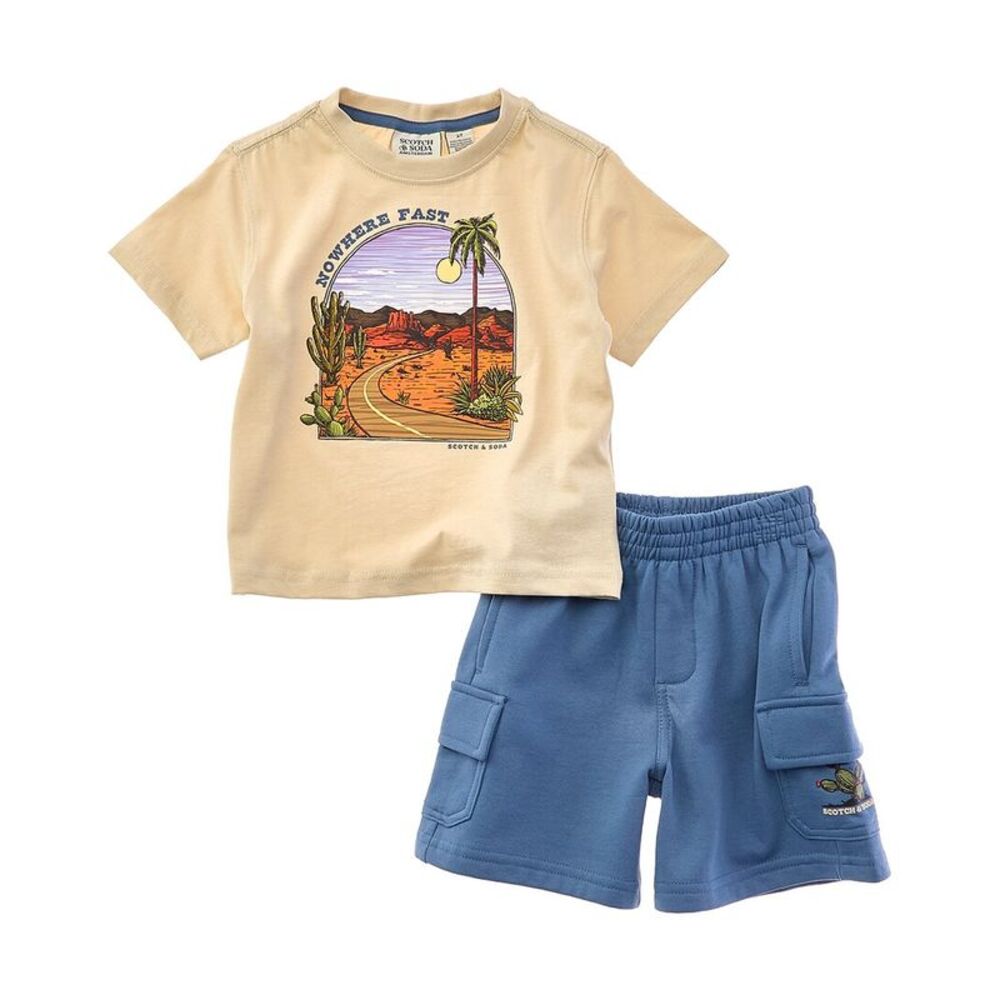 Scotch & Soda Boys  2Pc T-Shirt & Short Set, Tan
